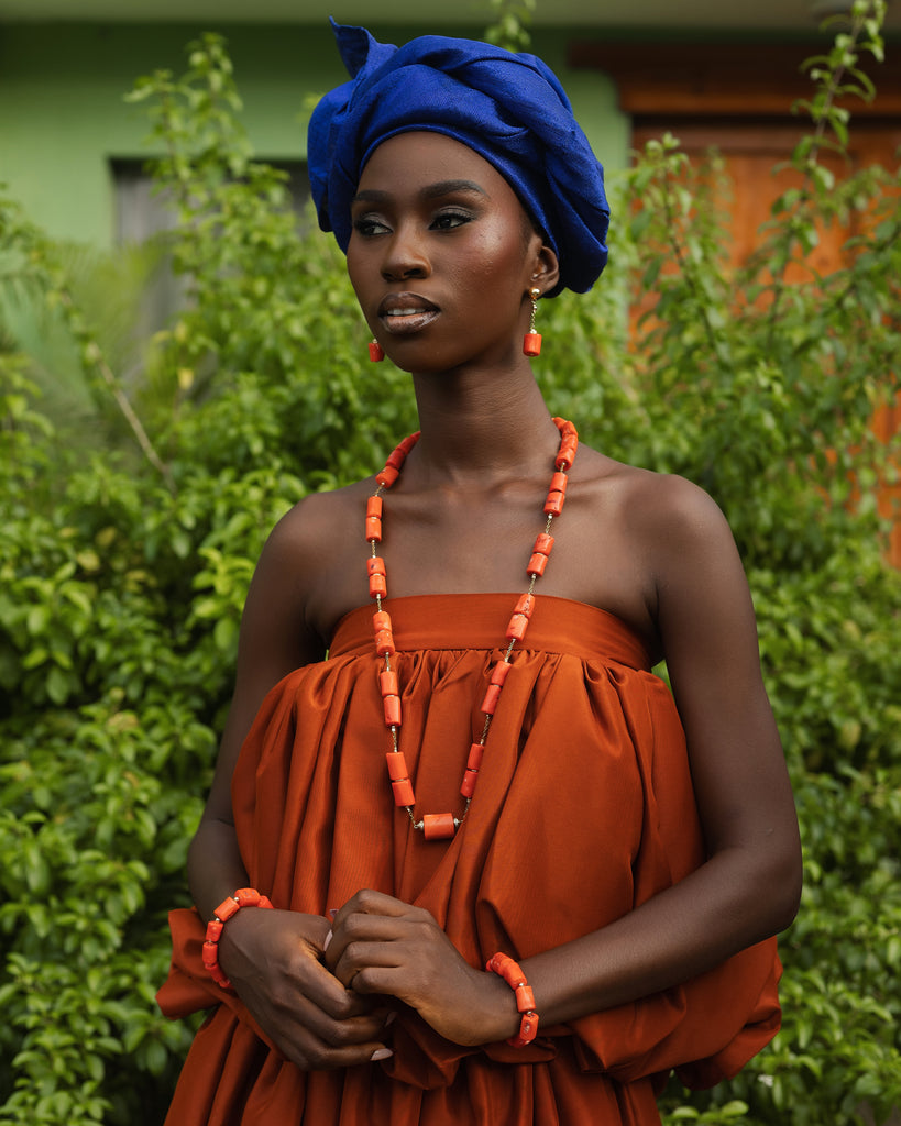 Roli Long Coral Necklace & Earrings