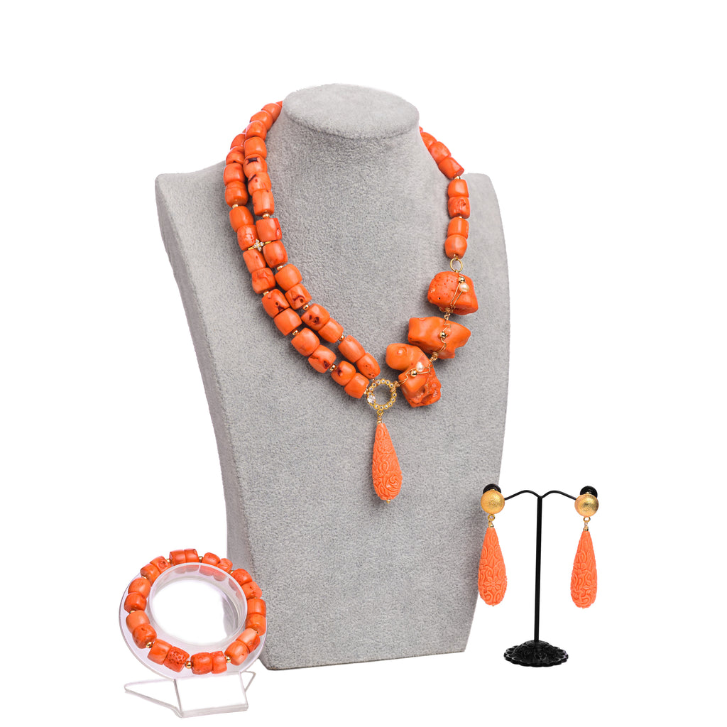 Ariike Necklace Set – A Classic Coral Luxury Statement