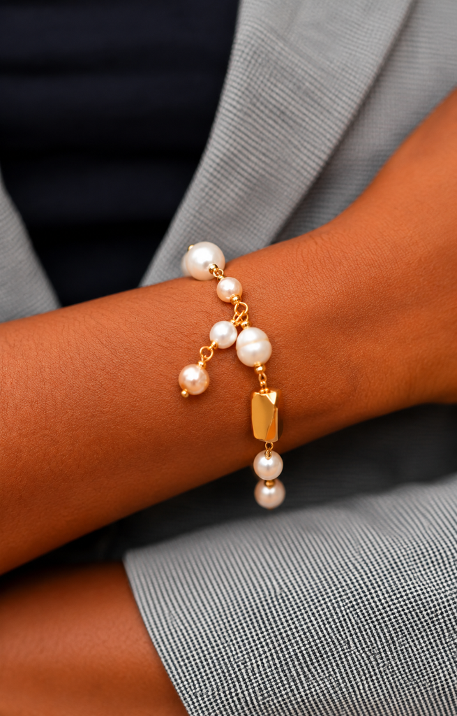 Fancy Charm Pearl Bracelet