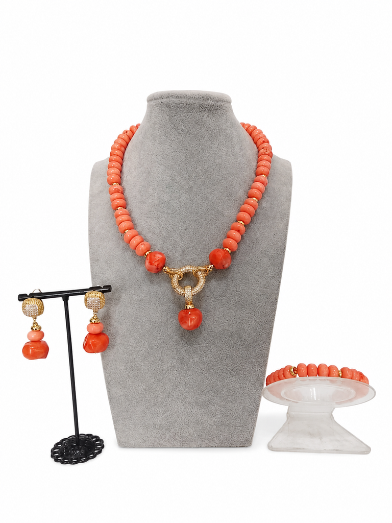 Adun Luxury Coral Jewelry Set Nigeria