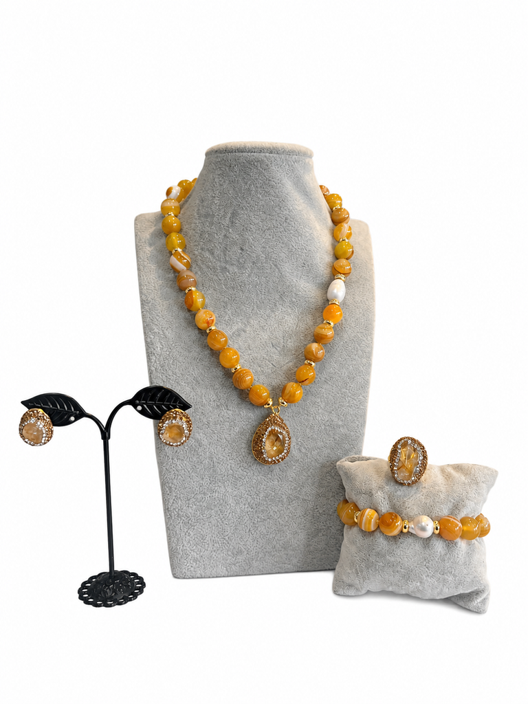 Nkem (Mini) Jewelry Set | Luxury Agate Statement Necklace Set