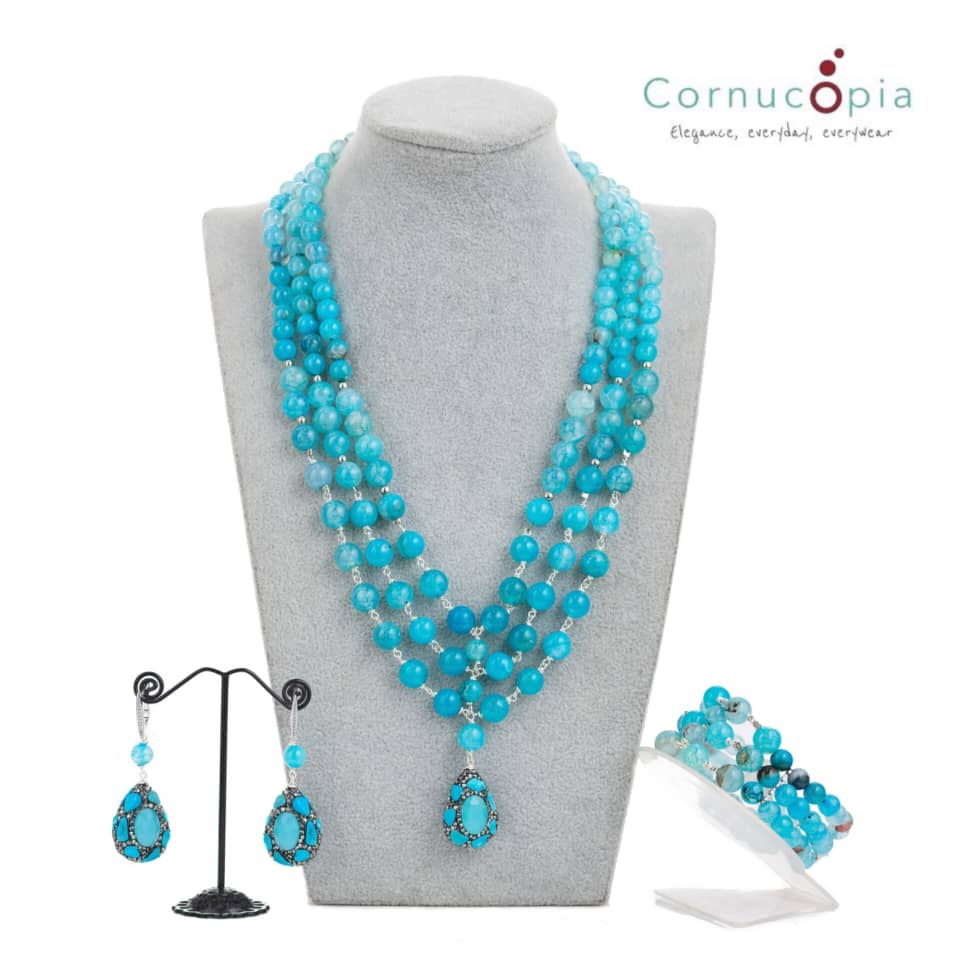 Lande | Luxury Rose Quartz & Rhodonite Jewelry Set