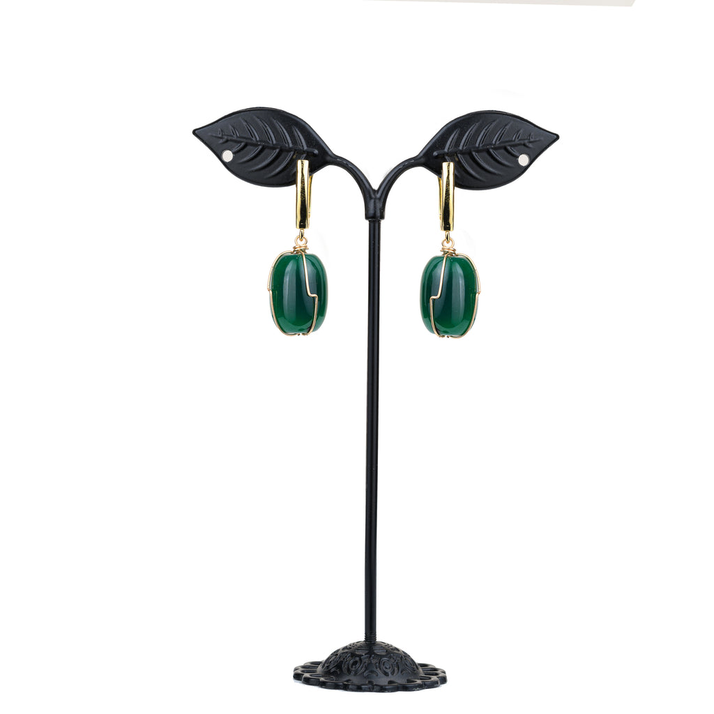 NIMI Earrings – Luxury Barrel-Shaped Gemstone Statement