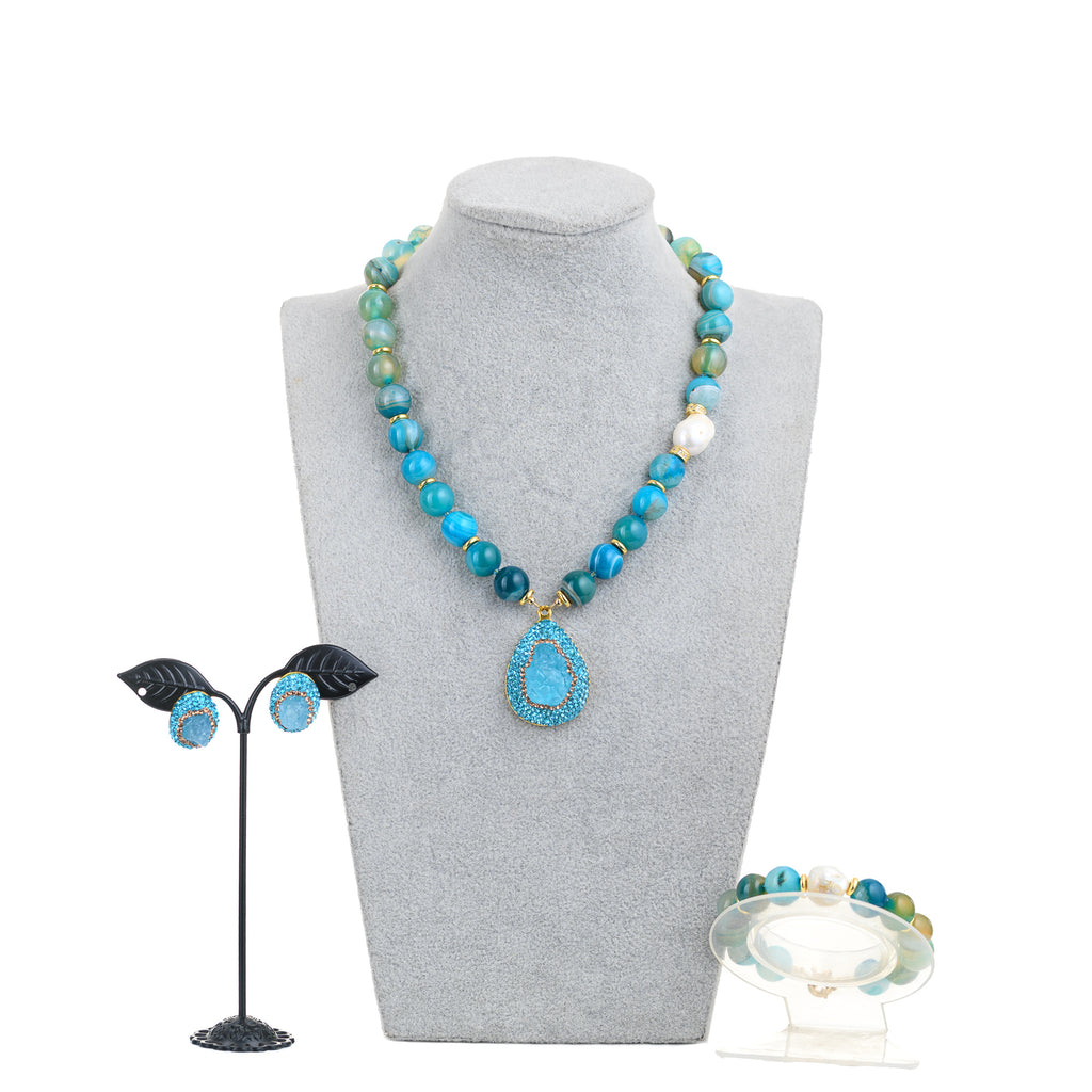 Nkem (Mini) Jewelry Set | Luxury Agate Statement Necklace Set