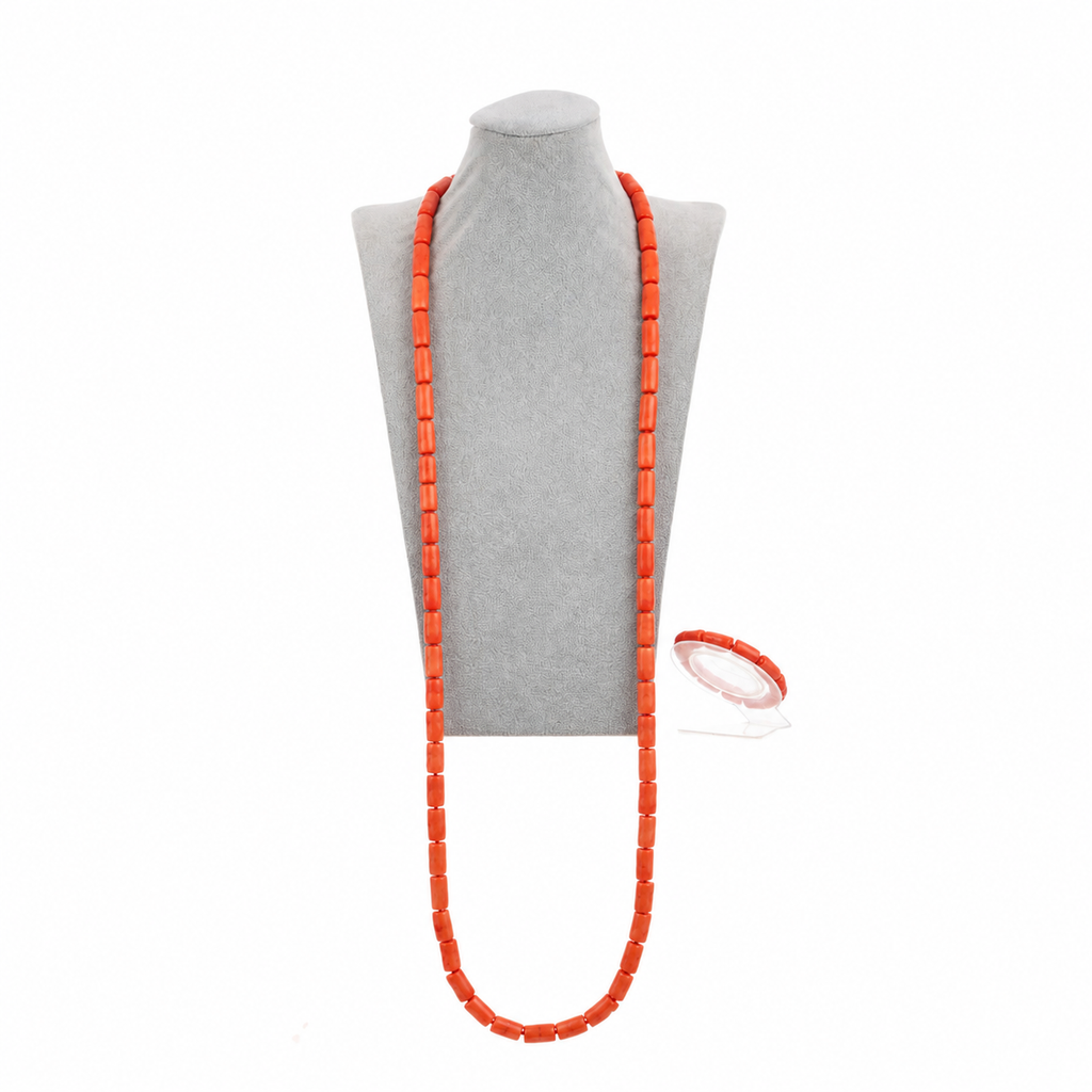 Traditional Coral Necklace & Bracelet (Medium sized beads)