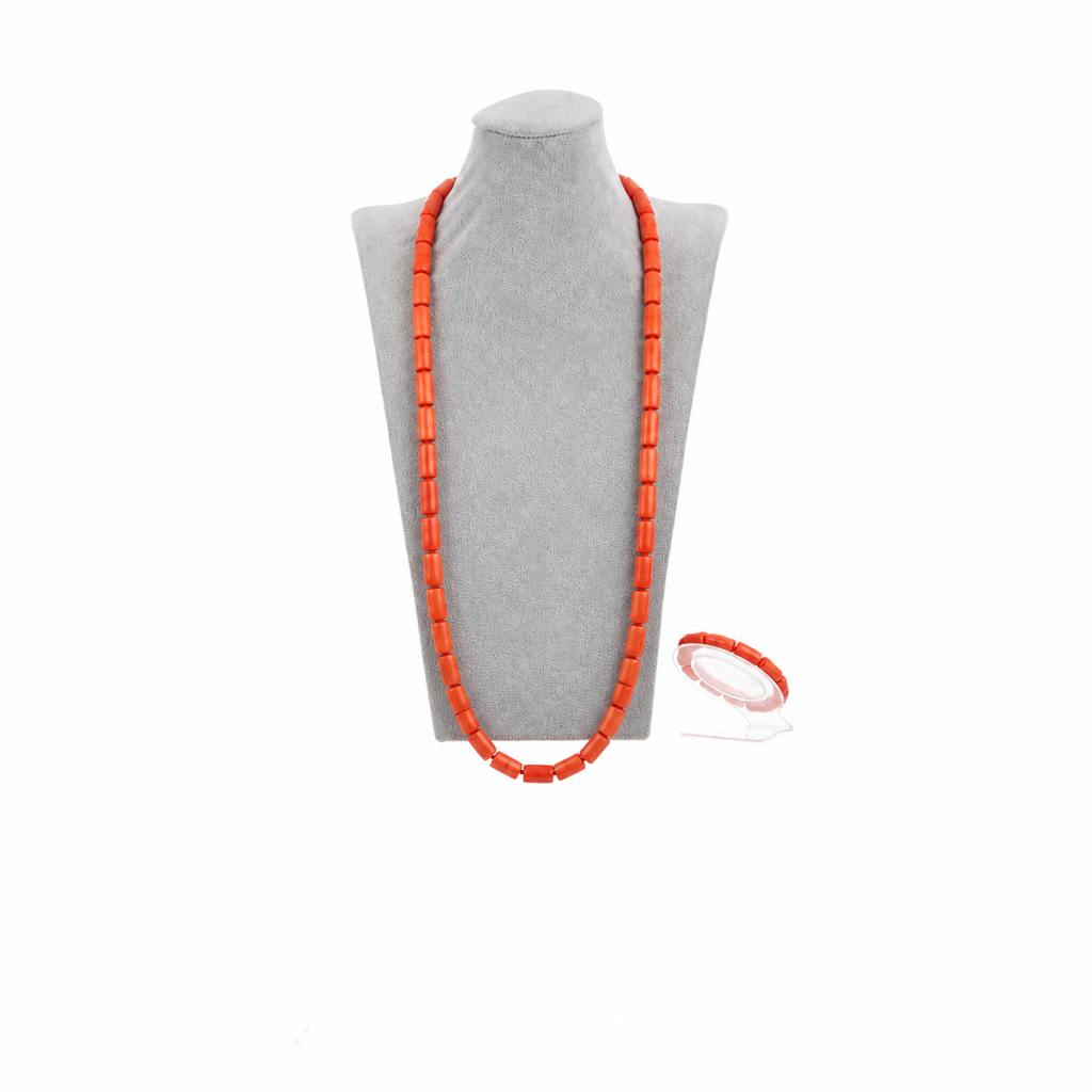 Traditional Coral Necklace & Bracelet (Medium sized beads)
