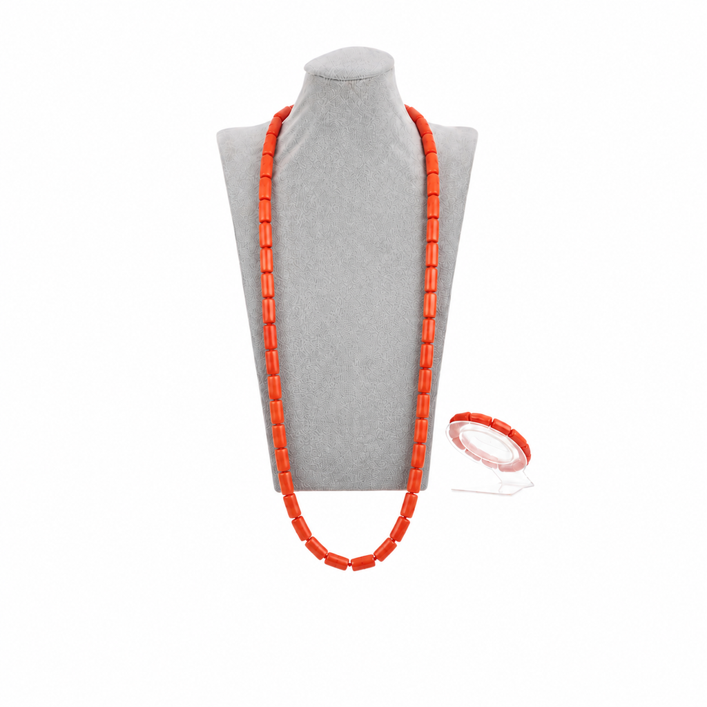 Traditional Coral Necklace & Bracelet (Medium sized beads)